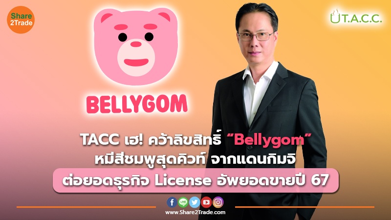 TACC เฮ! คว้าลิขสิทธิ์ “Bellygom” หมีสีชมพูสุดคิวท์ จากแดนกิมจิ ต่อยอดธุรกิจ License อัพยอดขายปี 67