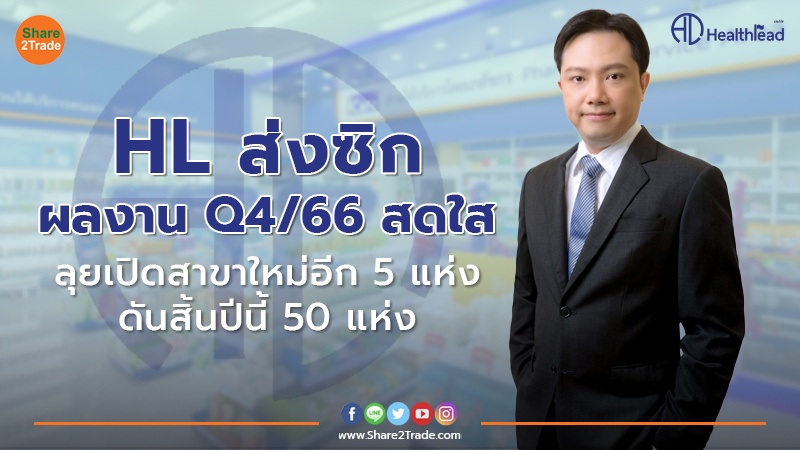 HL ส่งซิกผลงาน Q4/66 สดใส ลุยเปิดสาขาใหม่อีก 5 แห่ง ดันสิ้นปีนี้ 50 แห่ง