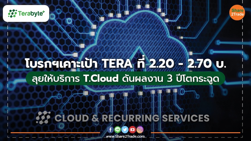 โบรกฯเคาะเป้า TERA ที่ 2.20 - 2.70 บ. ลุยให้บริการ T.Cloud ดันผลงาน 3 ปีโตกระฉูด