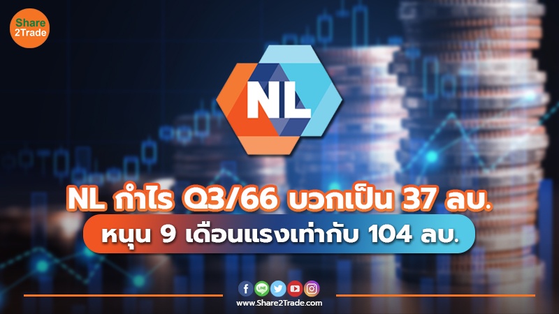 NL กำไร Q3/66 บวกเป็น 37 ลบ. หนุน 9 เดือนแรงเท่ากับ 104 ลบ.