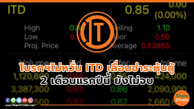 โบรกฯไม่หวั่น ITD เลื่อนชำระหุ้นกู้.jpg