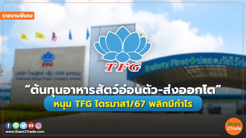 รายงานพิเศษ : “ต้นทุนอาหารสัตว์อ่อนตัว-ส่งออกโต” หนุน TFG ไตรมาส1/67 พลิกมีกำไร