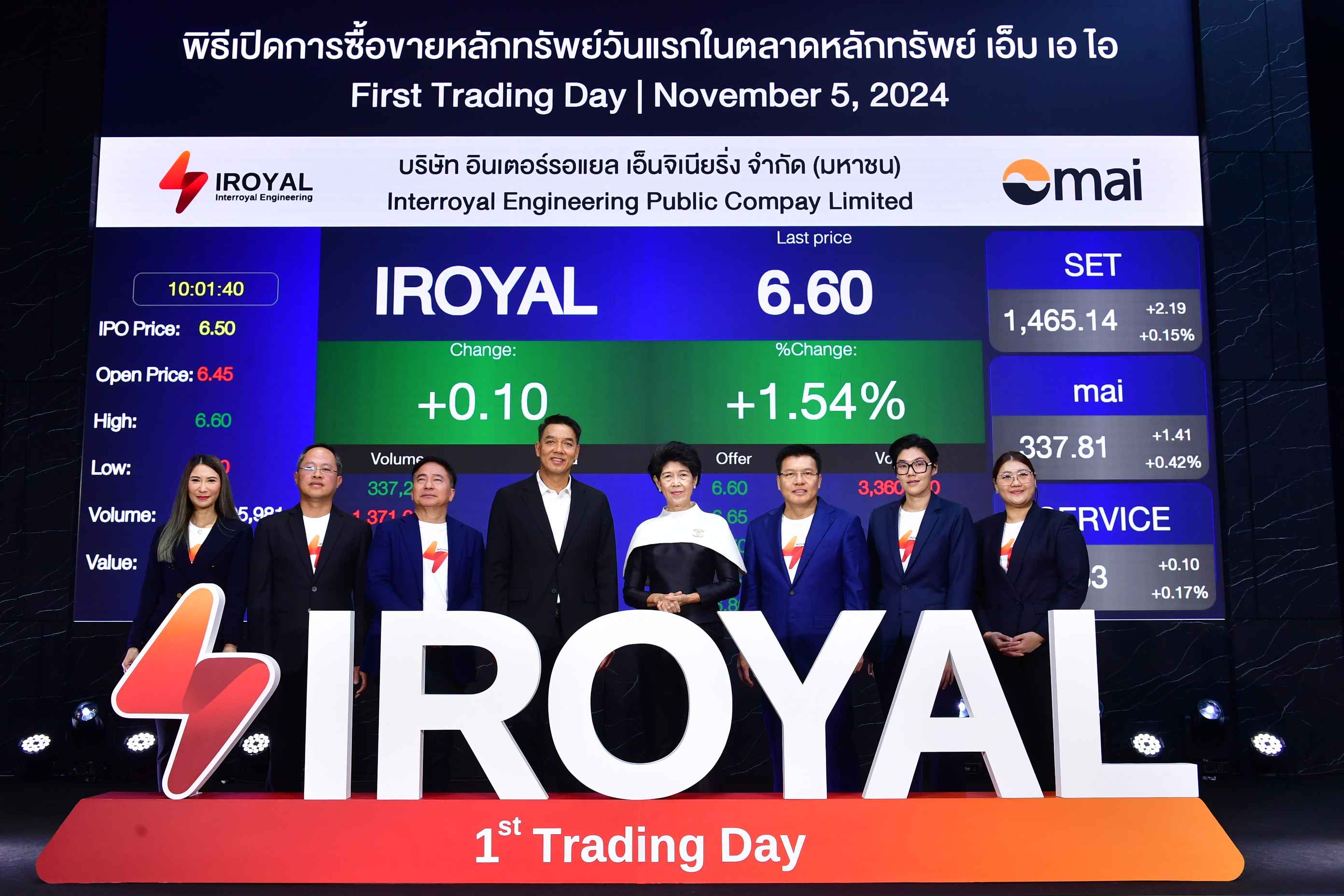 IROYAL โชว์ฟอร์มเทรดวันแรกแกร่ง ปักธงสู่ผู้นำธุรกิจด้านโซลูชั่นพลังงานไฟฟ้า
