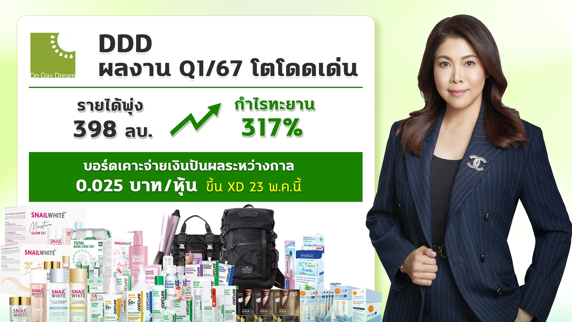 DDD โชว์งบ Q1/67 กวาดกำไรทะยาน 317% YoY