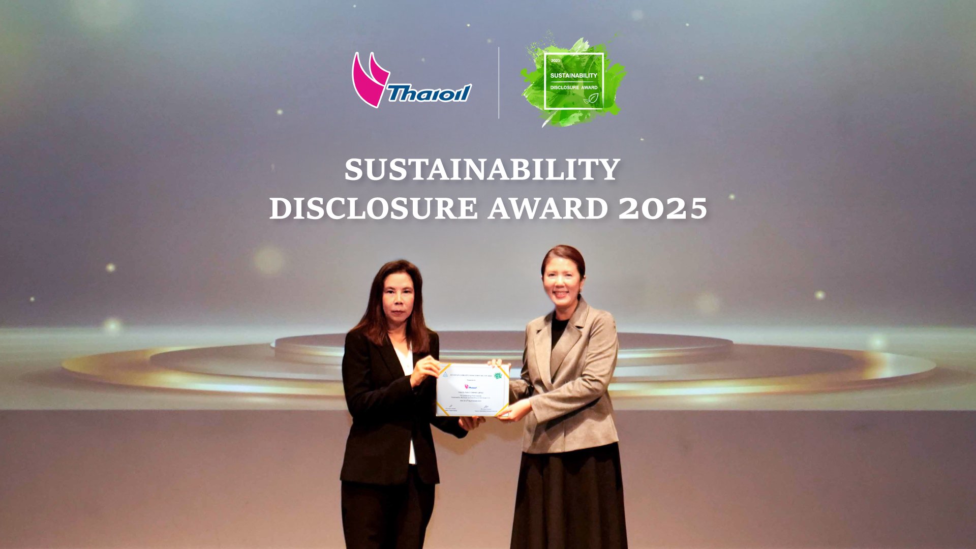 ไทยออยล์คว้ารางวัลเกียรติคุณ Sustainability Disclosure Award ประจำปี 2568 ต่อเนื่องเป็นปีที่ 7
