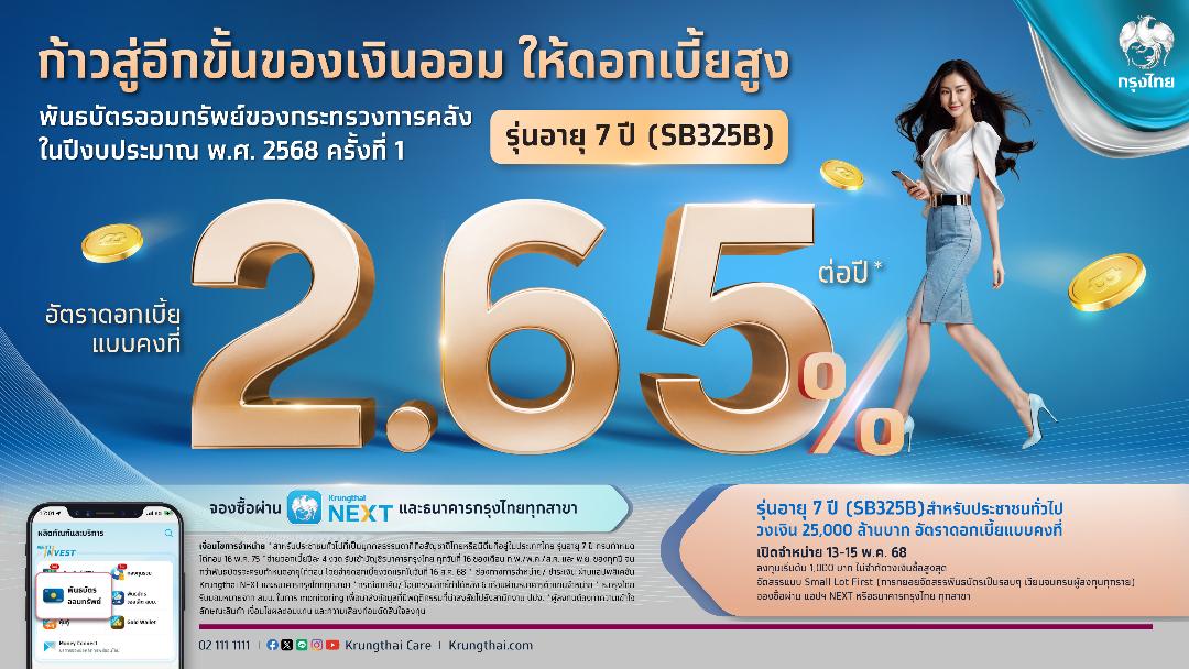 KTB ชี้โอกาสลงทุนในพันธบัตรรัฐบาล แนะใช้ตลาดรองปรับพอร์ตสร้างความมั่นคง