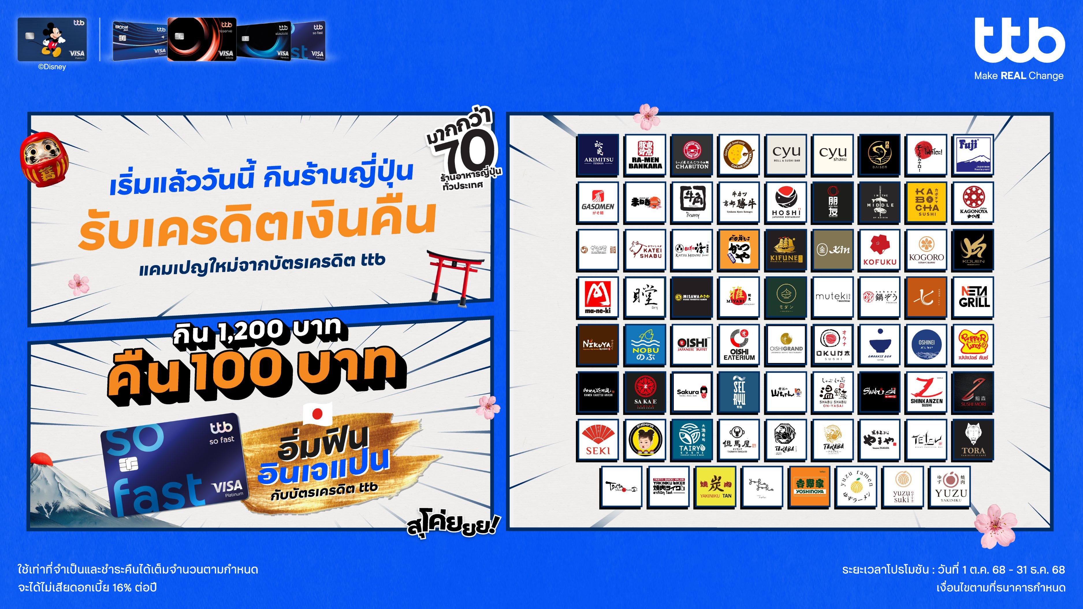 ทีทีบีเอาใจสายกินจริงจังเสิร์ฟความสุข ผู้ถือบัตรเครดิตกับแคมเปญ “อิ่มฟิน อินเจแปน”