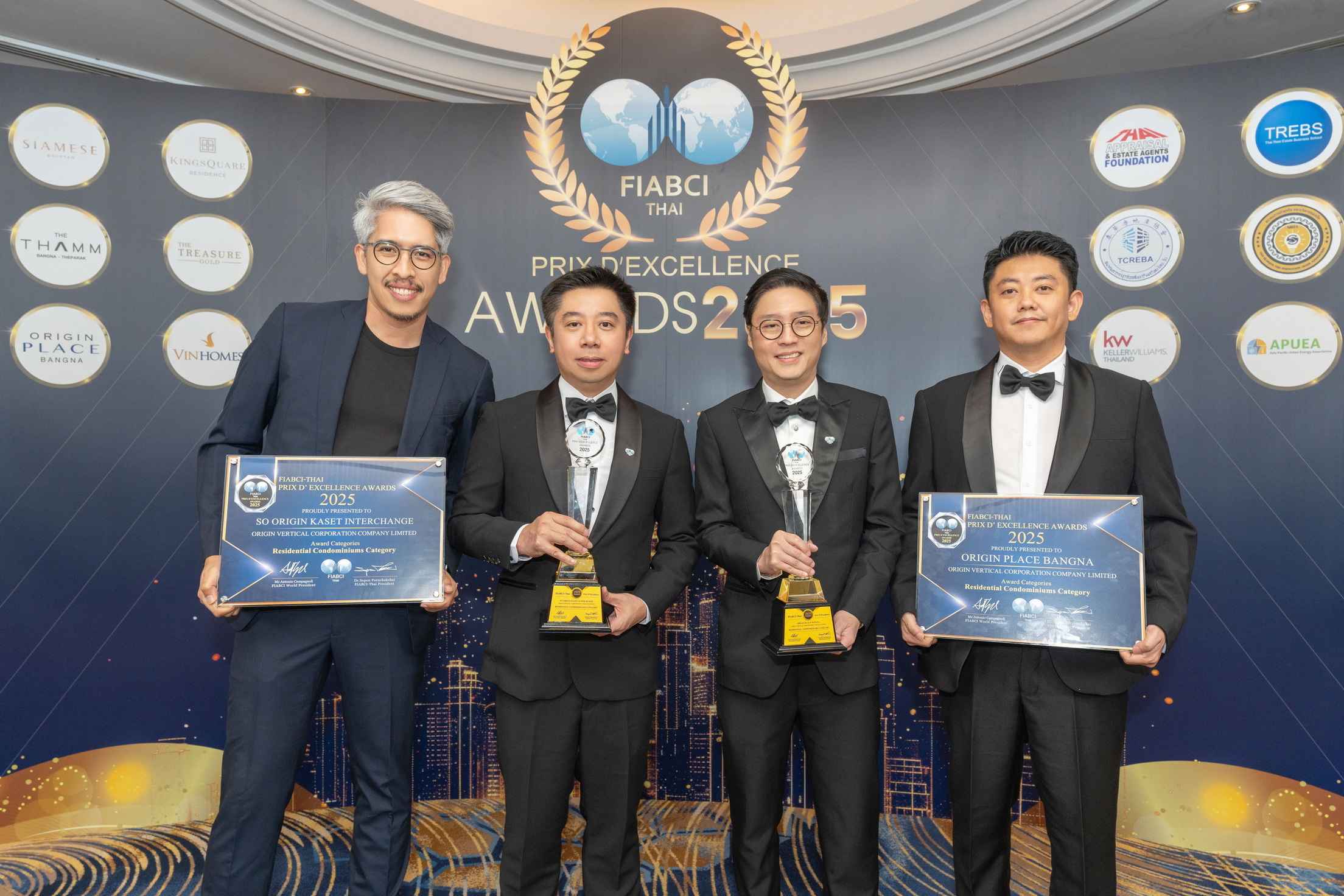 ออริจิ้น เวอร์ติเคิล คว้า 2 รางวัลใหญ่ จากเวทีอสังหาริมทรัพย์สากล “FIABCI – Thai Prix D’ Excellence Awards 2025”