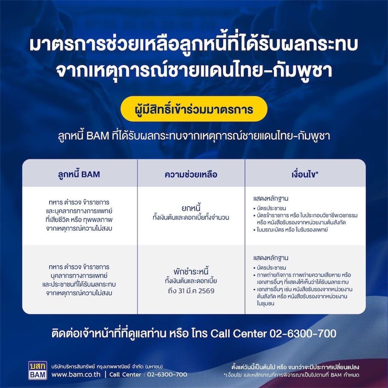 BAM “ยกหนี้” ให้วีรบุรุษผู้เสียสละชีวิต จากเหตุการณ์ความไม่สงบไทย-กัมพูชา