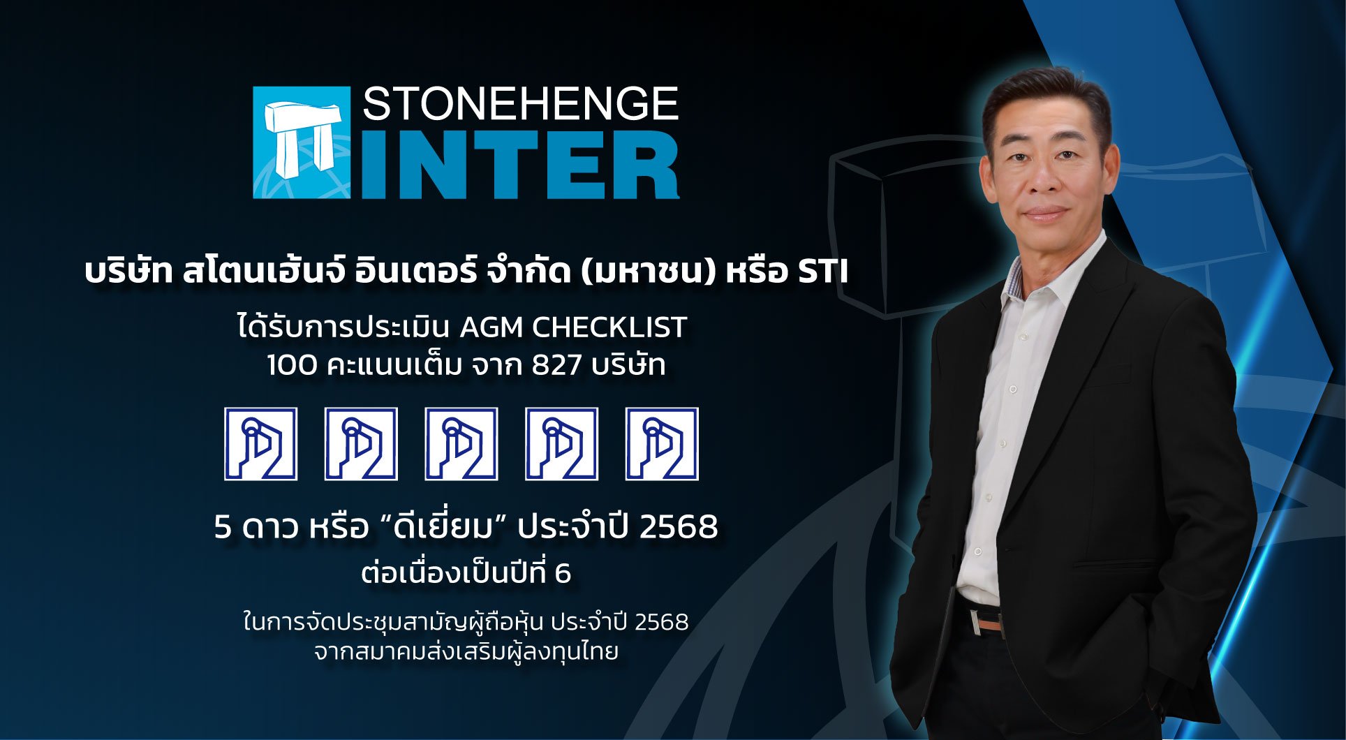 STI คว้าคะแนนประเมิน AGM 100 เต็ม ต่อเนื่องปีที่ 6  ตอกย้ำมาตรฐานธรรมาภิบาล - โปร่งใสทุกขั้นตอน