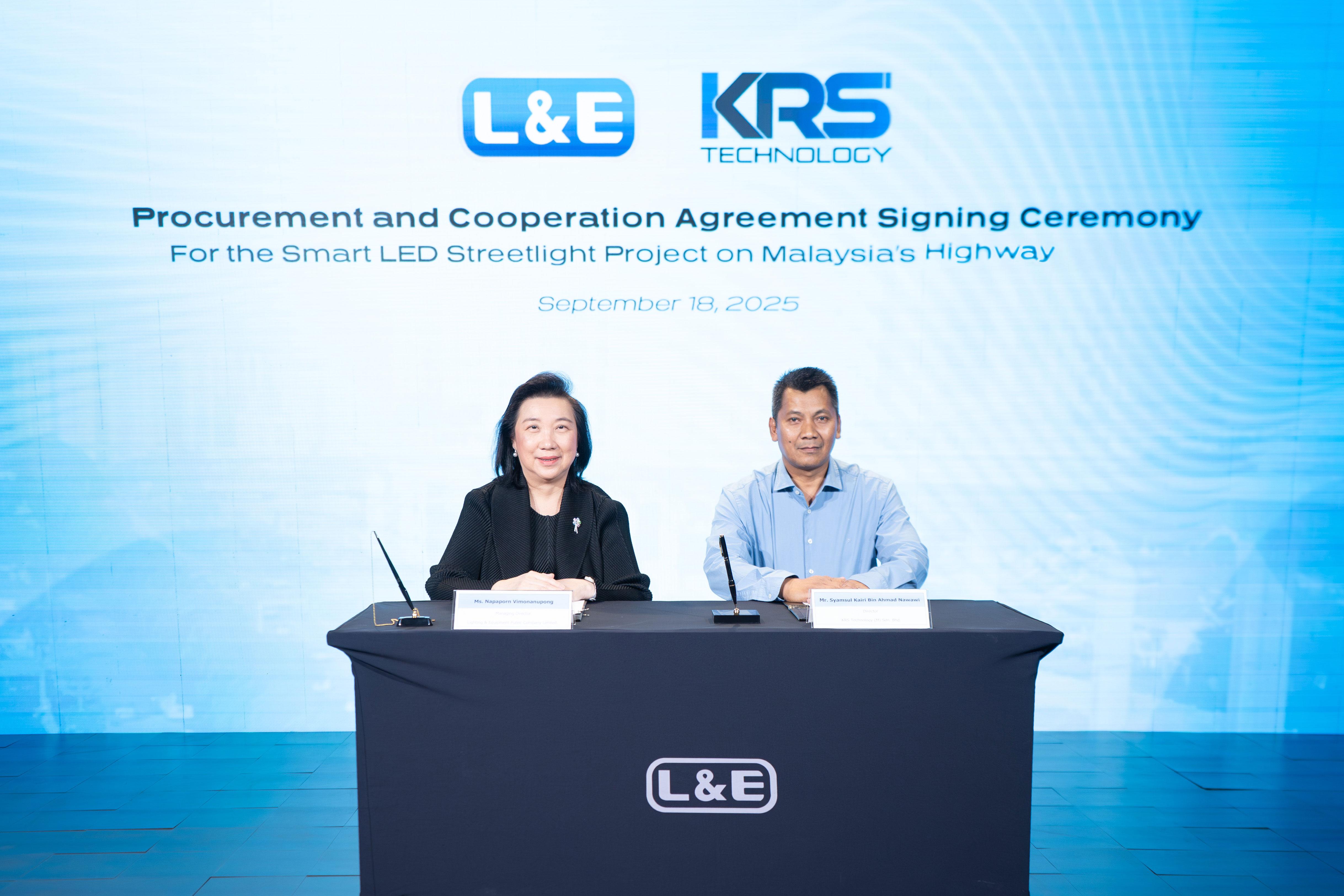 L&E ลงนามข้อตกลงเชิงกลยุทธ์กับ KRS Technology  สำหรับโครงการไฟถนน LED อัจฉริยะบนทางด่วนของมาเลเซีย