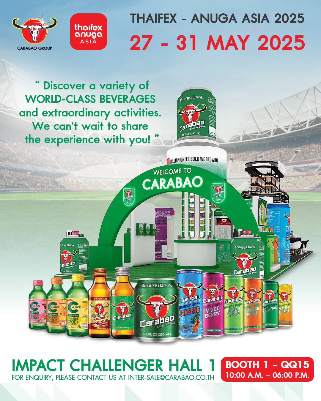 คาราบาวกรุ๊ป โชว์ศักยภาพเครื่องดื่มไทยสู่เวทีโลกในงาน THAIFEX–Anuga Asia 2025 ยกขบวนผลิตภัณฑ์ครบไลน์ สู่เวทีเจรจาการค้าระดับนานาชาติ