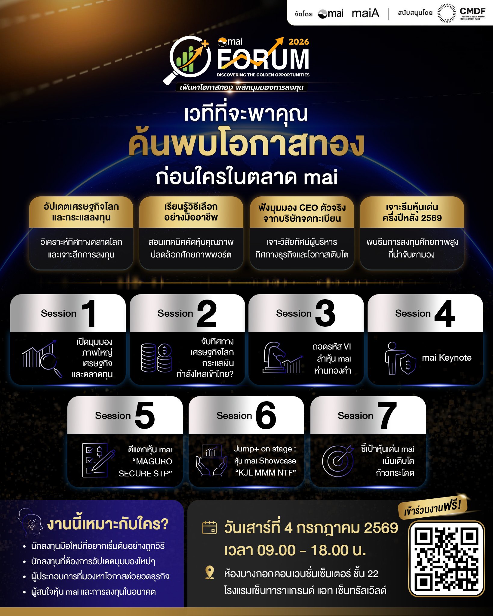 mai FORUM 2026 ชวนเปิดมุมมองลงทุน ค้นพบโอกาสทองก่อนใครในตลาด mai