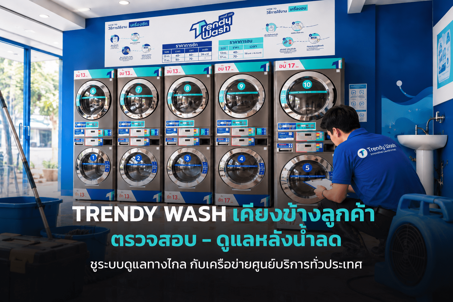 TRENDY WASH เคียงข้างลูกค้าและแฟรนไชส์ซี รับมือน้ำท่วม ชูระบบดูแลทางไกล กับเครือข่ายศูนย์บริการทั่วประเทศ