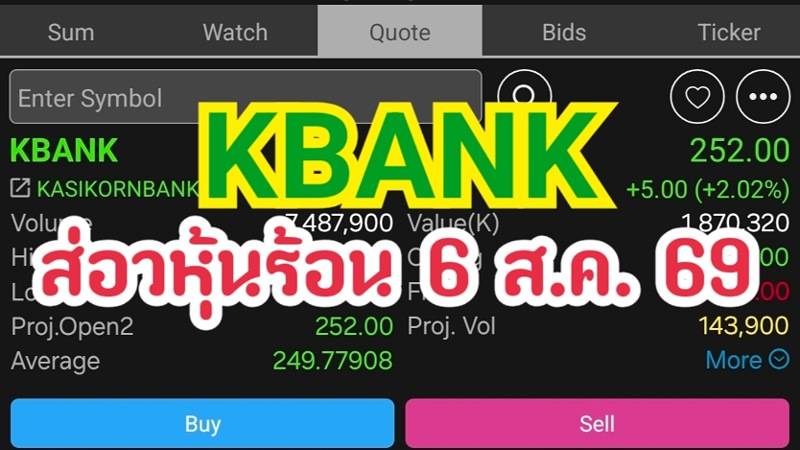 KBANK ส่องหุ้นร้อน 6 ส.ค. 69