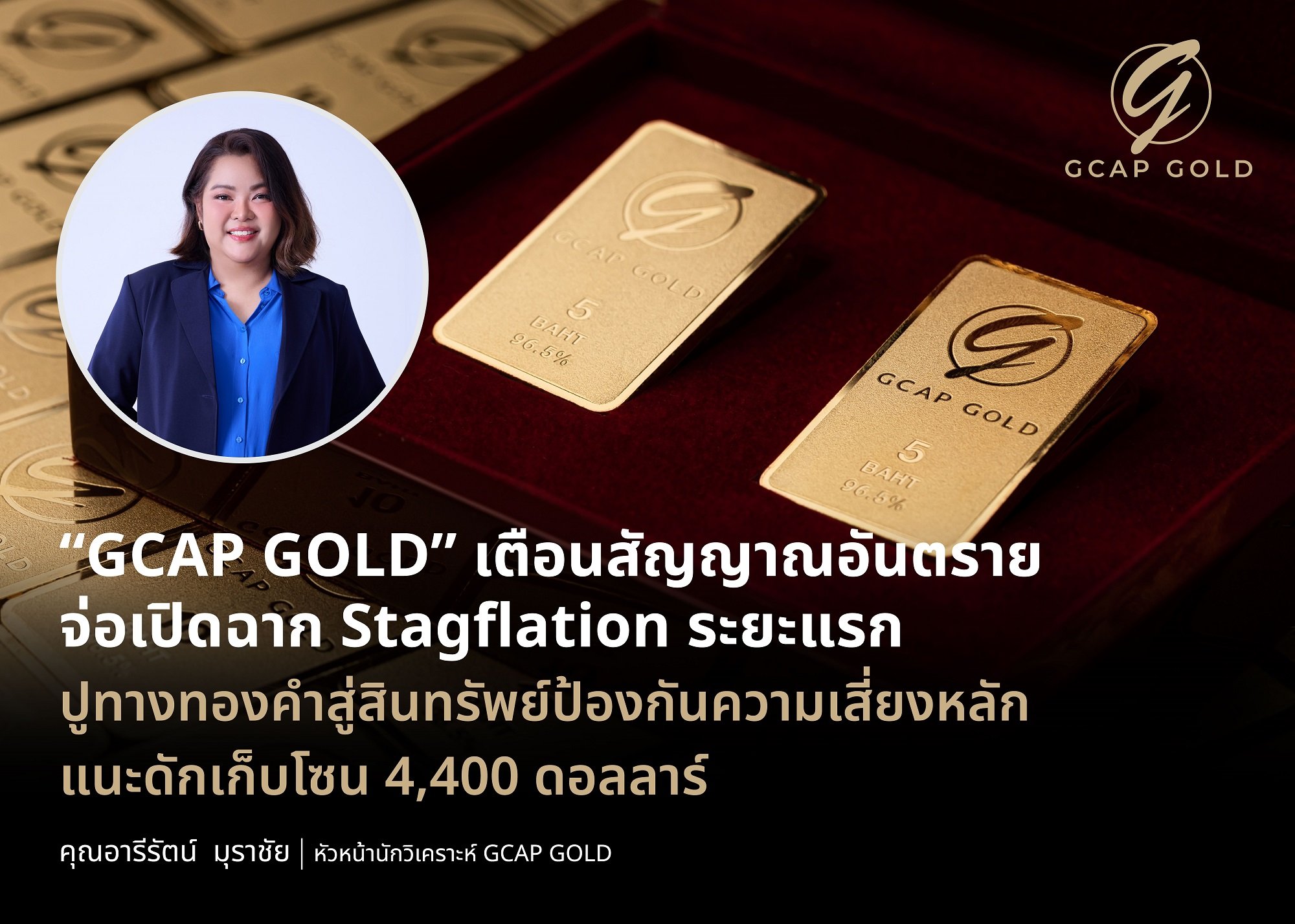 “GCAP GOLD” เตือนสัญญาณอันตราย จ่อเปิดฉาก Stagflation ระยะแรก ปูทางทองคำสู่สินทรัพย์ป้องกันความเสี่ยงหลัก