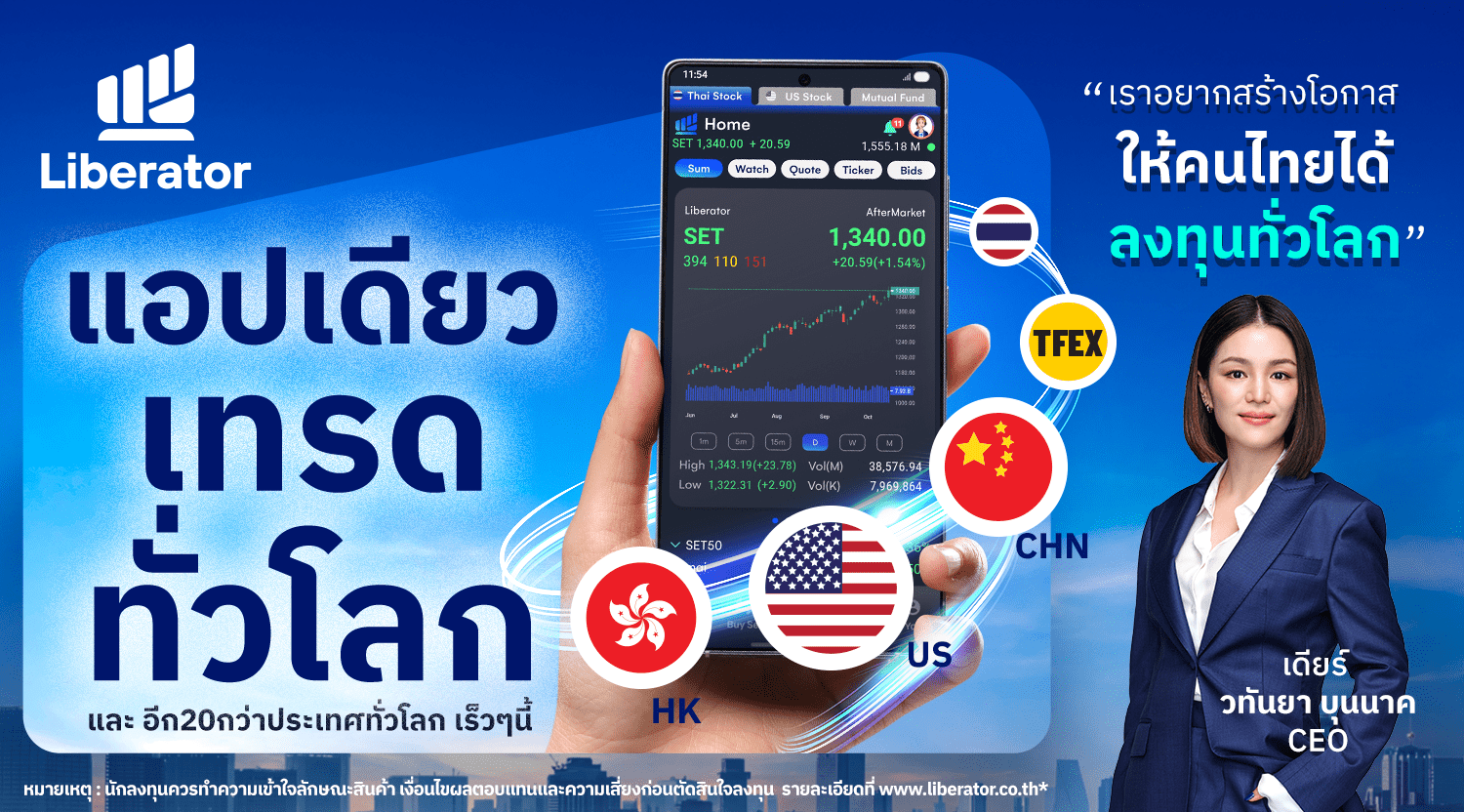 Liberator เปิดเทรดหุ้นจีน–ฮ่องกง  ผ่านแอปเดียว เจาะโอกาสลงทุนตลาดโลก