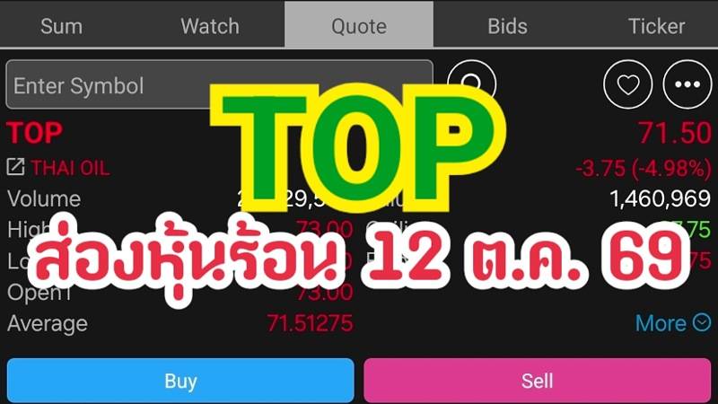 TOP ส่องหุ้นร้อน 12 ต.ค. 69
