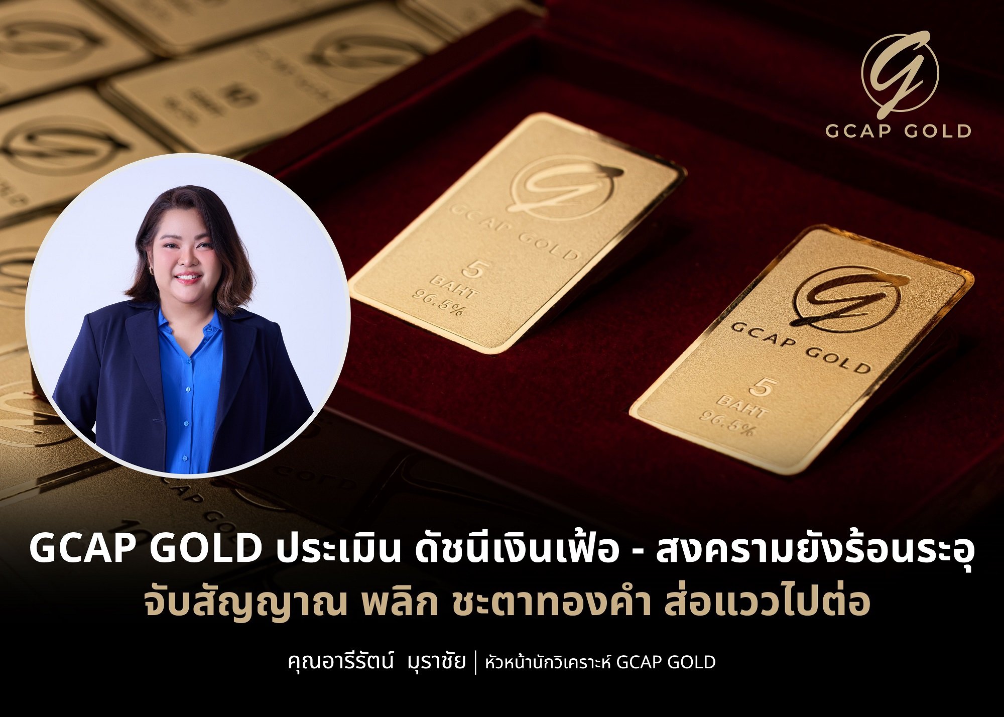 "GCAP GOLD" ประเมิน ดัชนีเงินเฟ้อ - สงครามยังร้อนระอุ จับสัญญาณ พลิก ชะตาทองคำ ส่อแววไปต่อ
