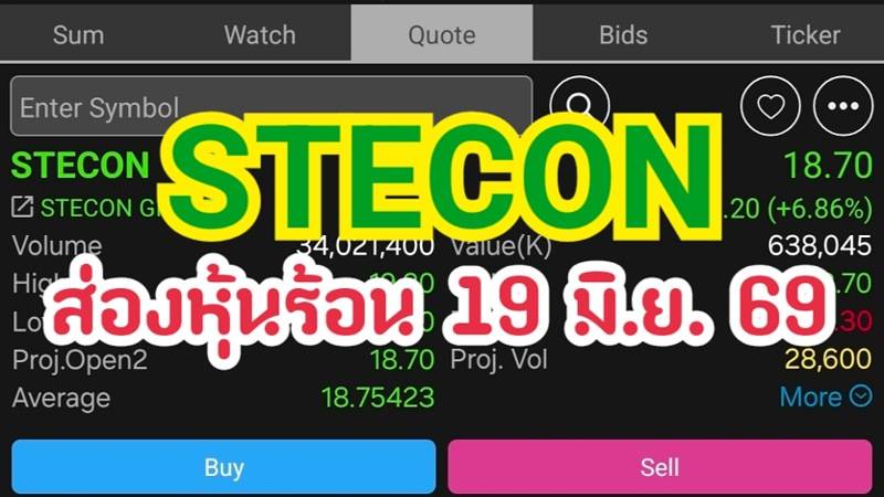 STECON ส่องหุ้นร้อน 19 มิ.ย. 69
