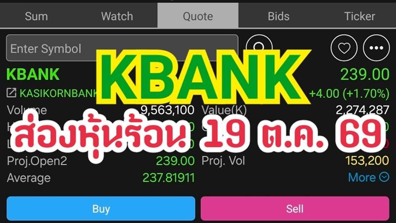 KBANK ส่องหุ้นร้อน 19 ต.ค. 69