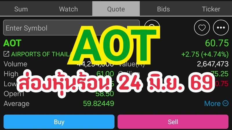 AOT ส่องหุ้นร้อน 24 มิ.ย. 69
