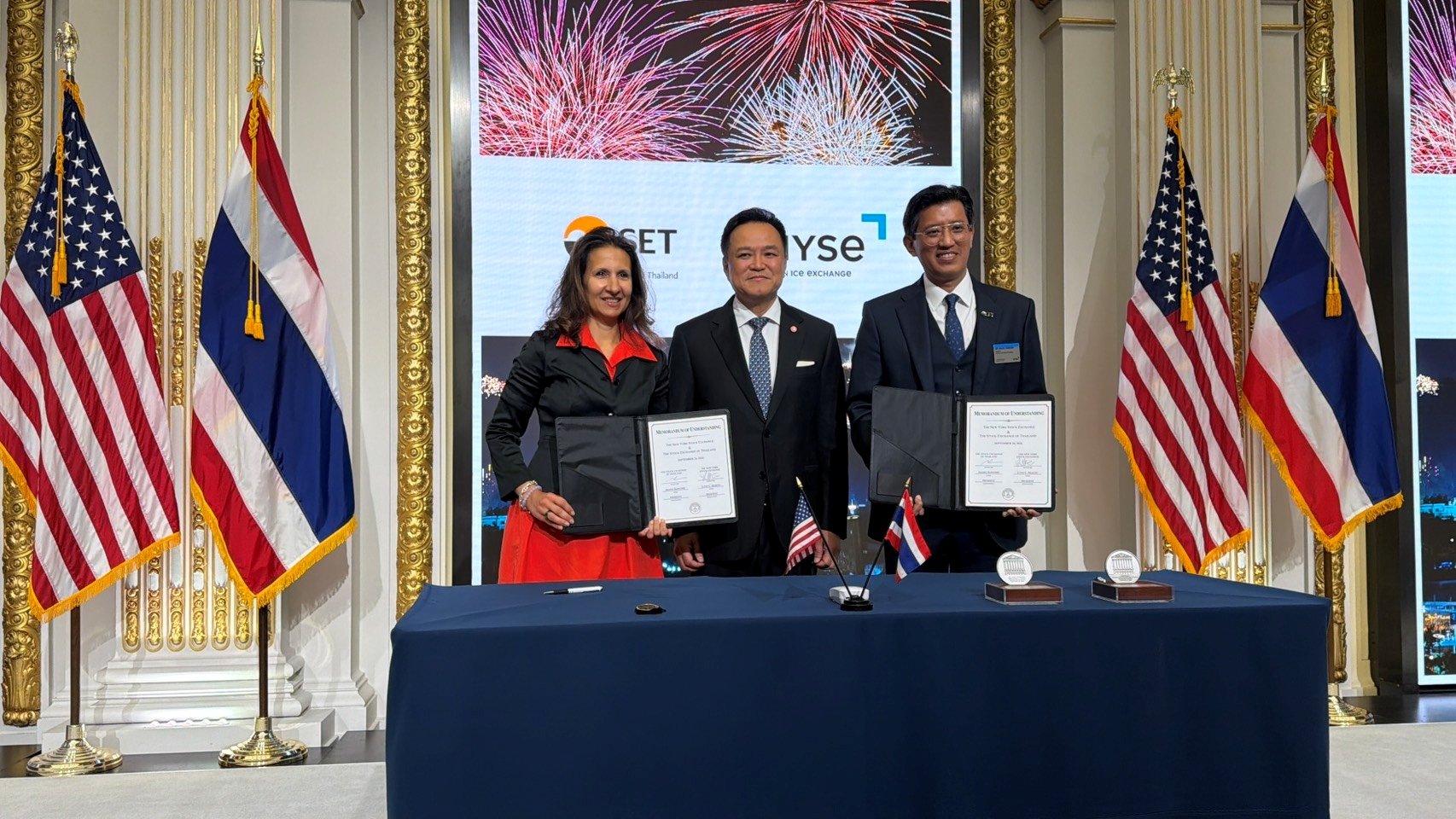 ตลาดหลักทรัพย์ฯ ลงนาม MOU กับ NYSE เดินหน้า Dual Listing โดยมีนายกฯ ร่วมเป็นสักขีพยาน
