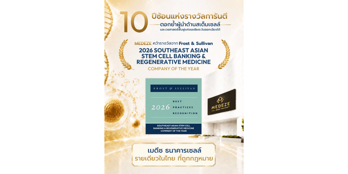 MEDEZE สร้างประวัติศาสตร์รับรางวัลจาก Frost & Sullivan 10 ปีต่อเนื่อง คว้า “บริษัทแห่งปี 2026”