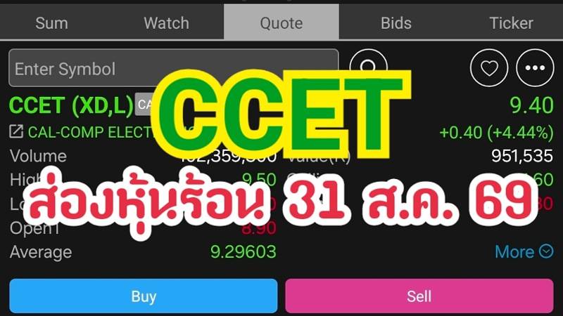CCET ส่องหุ้นร้อน 31 ส.ค. 69