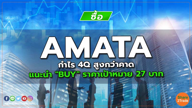 AMATA กำไร 4Q สูงกว่าคาด แนะนำ "BUY" ราคาเป้าหมาย 27 บาท