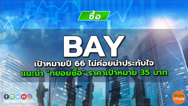 BAY เป้าหมายปี 66 ไม่ค่อยน่าประทับใจ แนะนำ "ทยอยซื้อ" ราคาเป้าหมาย 35 บาท