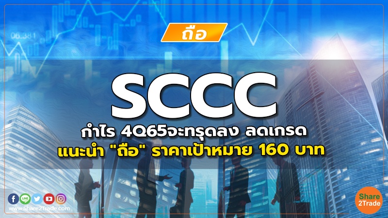 SCCC กำไร 4Q65จะทรุดลง ลดเกรด แนะนำ "ถือ" ราคาเป้าหมาย 160 บาท