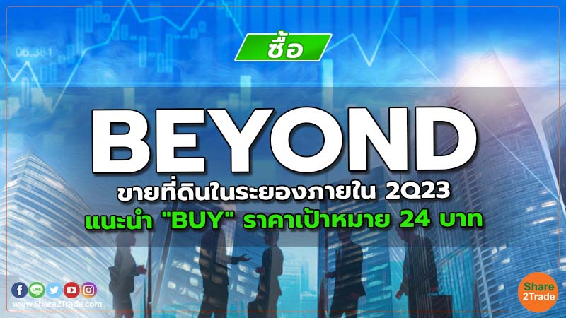 BEYOND ขายที่ดินในระยองภายใน 2Q23 แนะนำ "BUY" ราคาเป้าหมาย 24 บาท