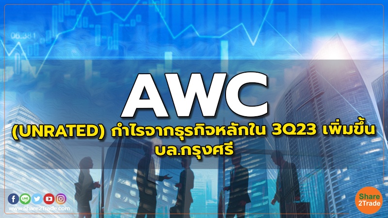 AWC : (UNRATED) กำไรจากธุรกิจหลักใน 3Q23 เพิ่มขึ้น - บล.กรุงศรี