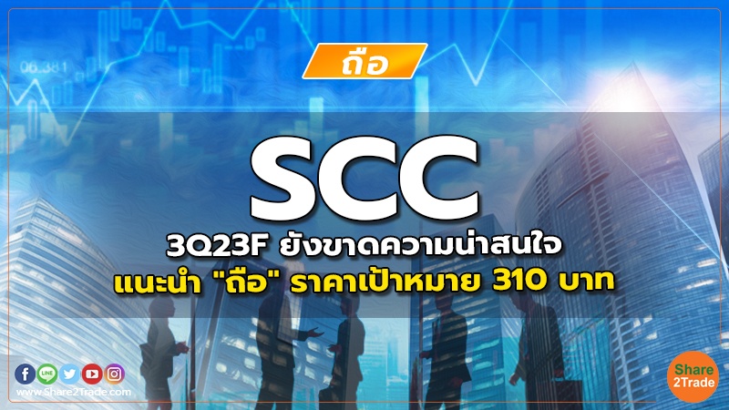 SCC 3Q23F ยังขาดความน่าสนใจ แนะนำ "ถือ" ราคาเป้าหมาย 310 บาท