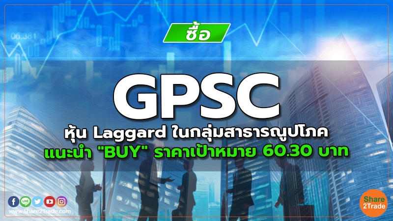 GPSC หุ้น Laggard ในกลุ่มสาธารณูปโภค แนะนำ "BUY" ราคาเป้าหมาย 60.30 บาท