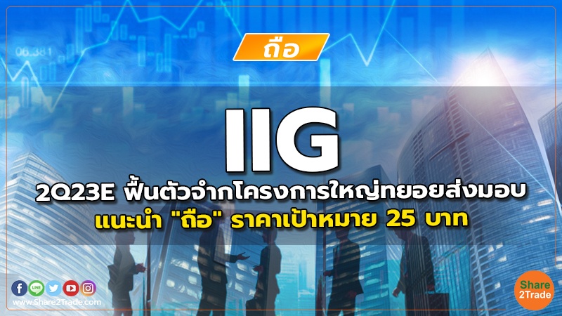 IIG 2Q23E ฟื้นตัวจำกโครงการใหญ่ทยอยส่งมอบ แนะนำ "ถือ" ราคาเป้าหมาย 25 บาท