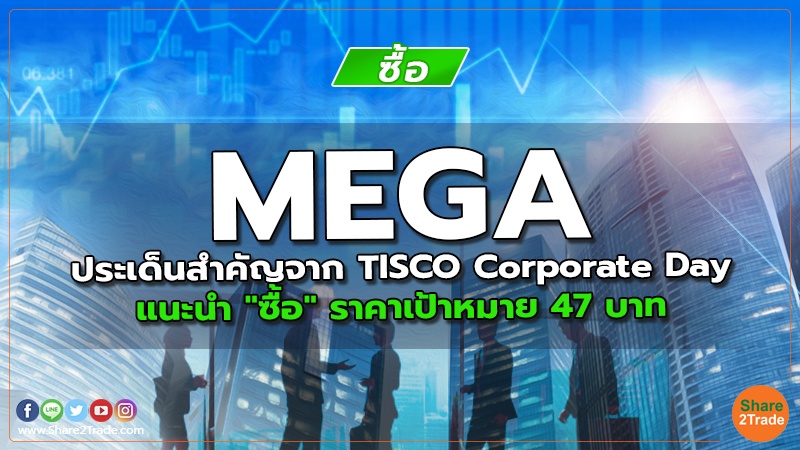 MEGA ประเด็นสำคัญจาก TISCO Corporate Day แนะนำ "ซื้อ" ราคาเป้าหมาย 47 บาท