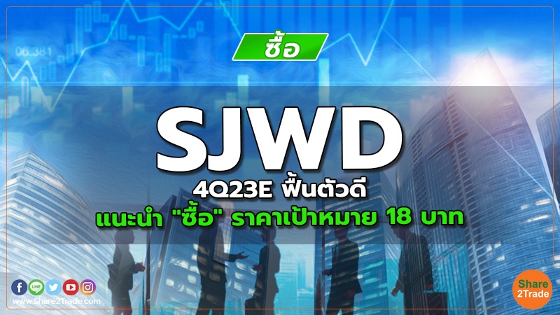 SJWD 4Q23E ฟื้นตัวดี แนะนำ "ซื้อ" ราคาเป้าหมาย 18 บาท