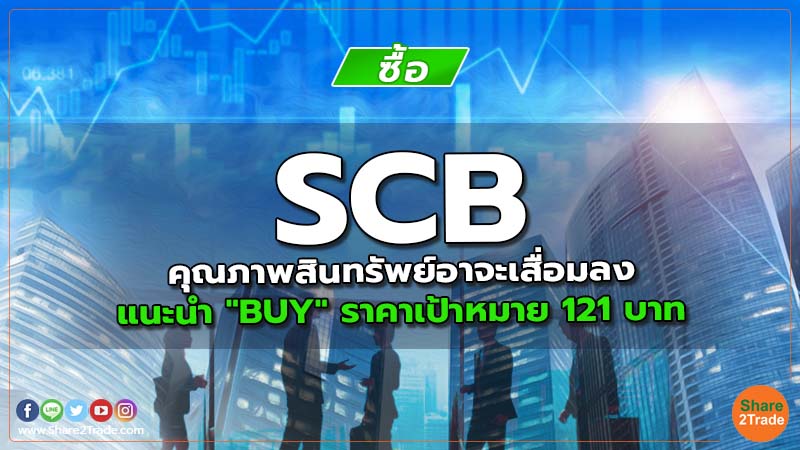 SCB คุณภาพสินทรัพย์อาจะเสื่อมลง แนะนำ "BUY" ราคาเป้าหมาย 121 บาท