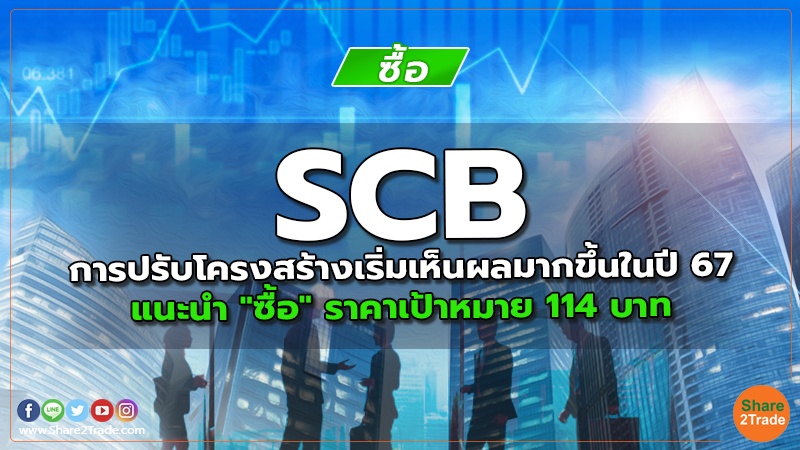 SCB การปรับโครงสร้างเริ่มเห็นผลมากขึ้นในปี 67 แนะนำ "ซื้อ" ราคาเป้าหมาย 114 บาท