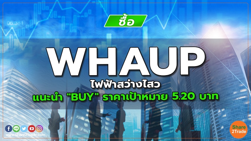 WHAUP ไฟฟ้าสว่างไสว แนะนำ "BUY" ราคาเป้าหมาย 5.20 บาท