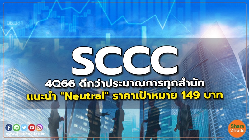 SCCC 4Q66 ดีกว่าประมาณการทุกสำนัก แนะนำ "Neutral" ราคาเป้าหมาย 149 บาท