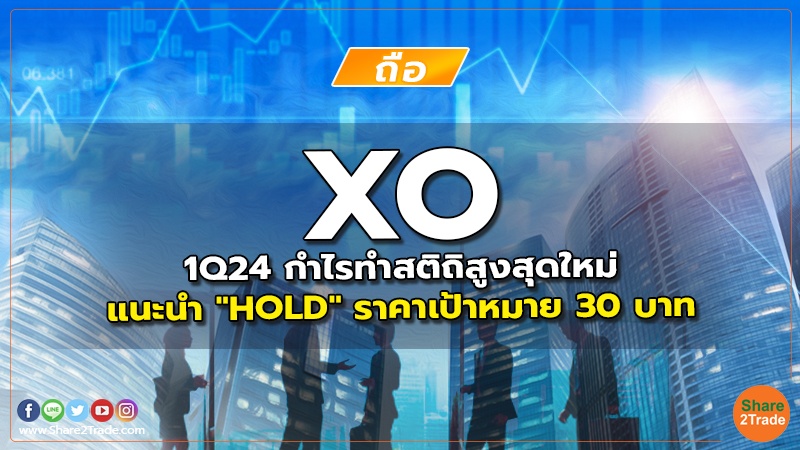 XO 1Q24 กำไรทำสติถิสูงสุดใหม่ แนะนำ "HOLD" ราคาเป้าหมาย 30 บาท
