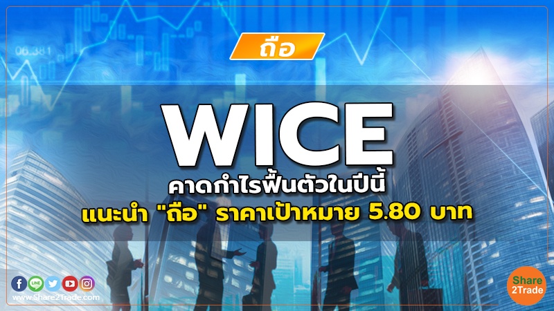 WICE คาดกำไรฟื้นตัวในปีนี้ แนะนำ "ถือ" ราคาเป้าหมาย 5.80 บาท