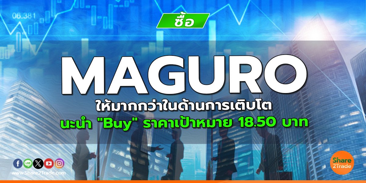 MAGURO ให้มากกว่าในด้านการเติบโต  แนะนำ "Buy" ราคาเป้าหมาย 18.50 บาท