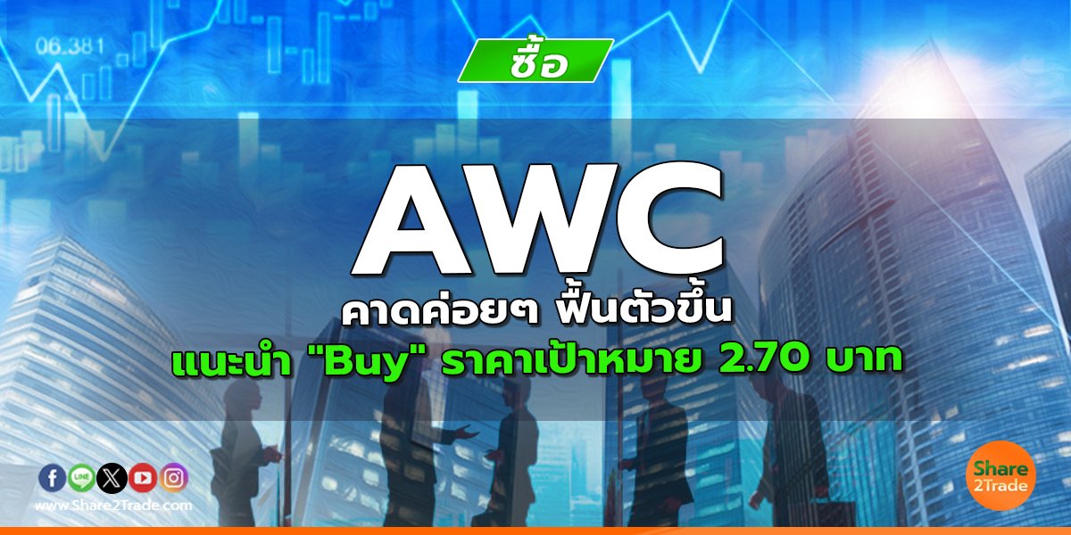 AWC คาดค่อยๆ ฟื้นตัวขึ้น แนะนำ "Buy" ราคาเป้าหมาย 2.70 บาท