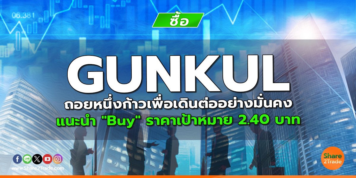 GUNKUL ถอยหนึ่งก้าวเพื่อเดินต่ออย่างมั่นคง แนะนำ "Buy" ราคาเป้าหมาย 2.40 บาท